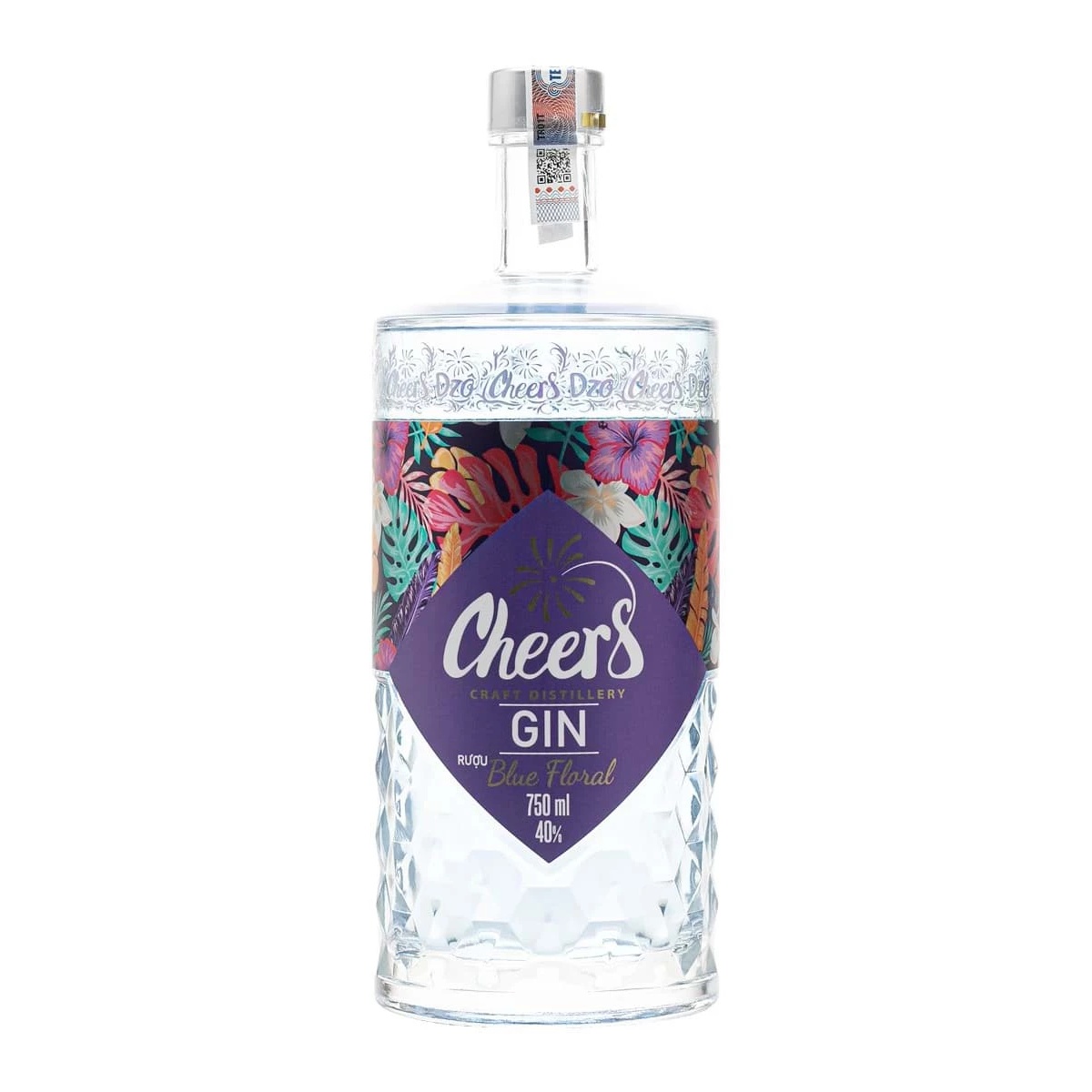 Gin Cheers Blue Floral